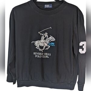 Polo Ralph Lauren boys long sleeved t-shirt black with large logo  front size 13